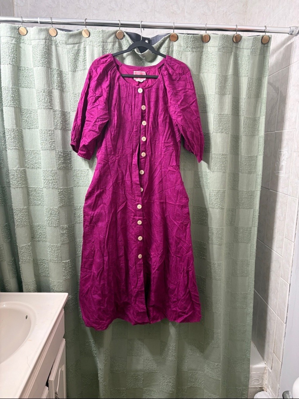 Kate spade Button-Front Fuchsia Dress
